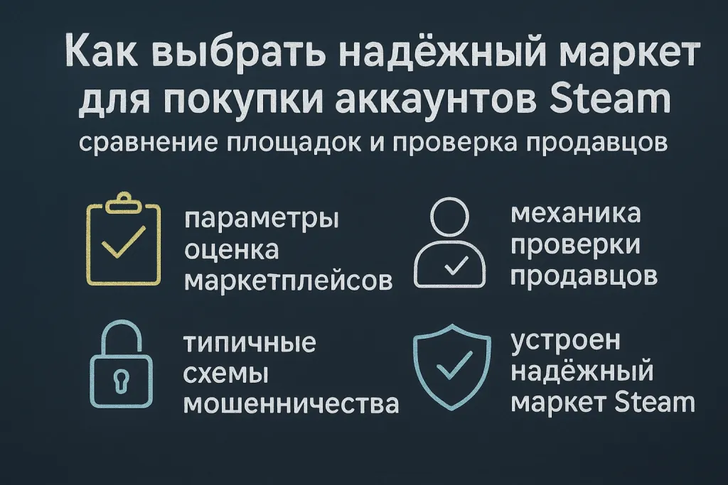 Как выбрать надёжный маркет для покупки аккаунтов Steam: сравнение площадок и проверка продавцов