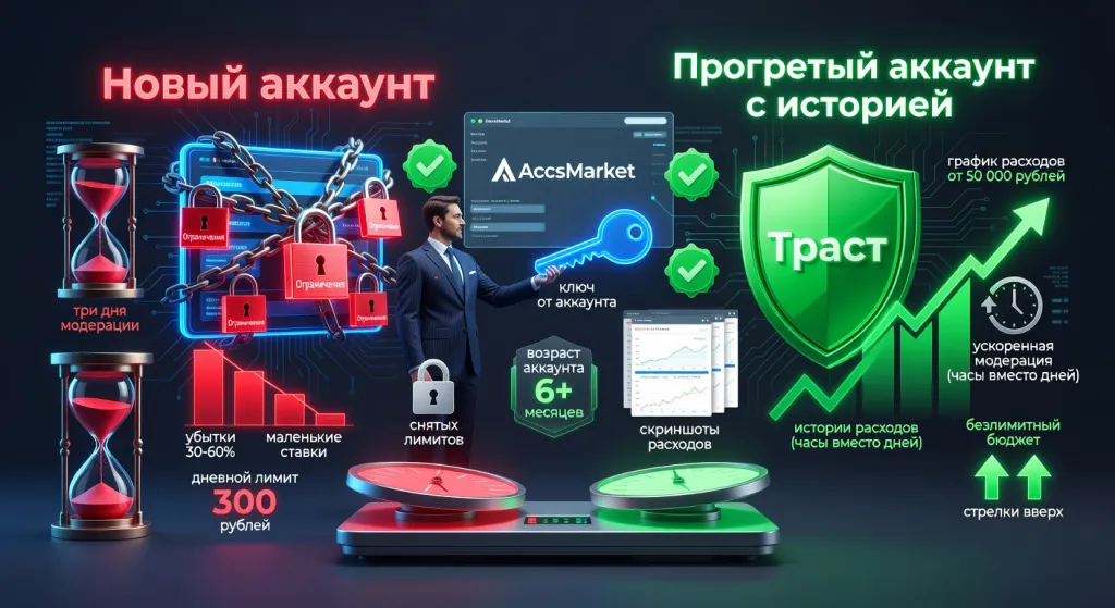Купить аккаунт Яндекс Директ с прогревом без ограничений по доступной цене