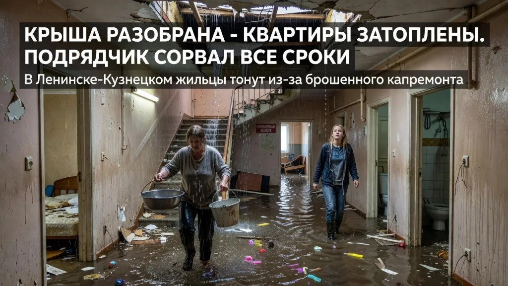 Крыша разобрана - квартиры затоплены. Подрядчик сорвал все сроки