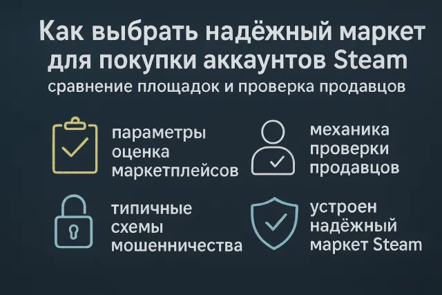 Как выбрать надёжный маркет для покупки аккаунтов Steam: сравнение площадок и проверка продавцов